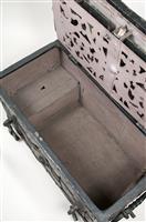 X1118 - iron coffer, detail, top view, open lid.jpg; X1118; Iron Coffer; Chest